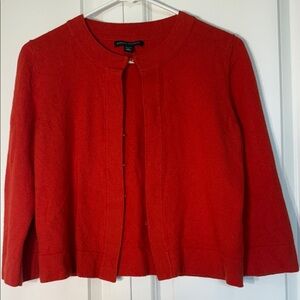Banana Republic Wool/Cotton Red/Orange Women's Cardigan (runs small) with clasps